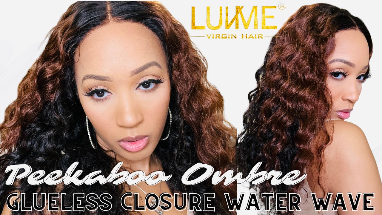 Classic & Chic Ombre Brown Glueless Loose Water Wave 5x5 Closure Wig