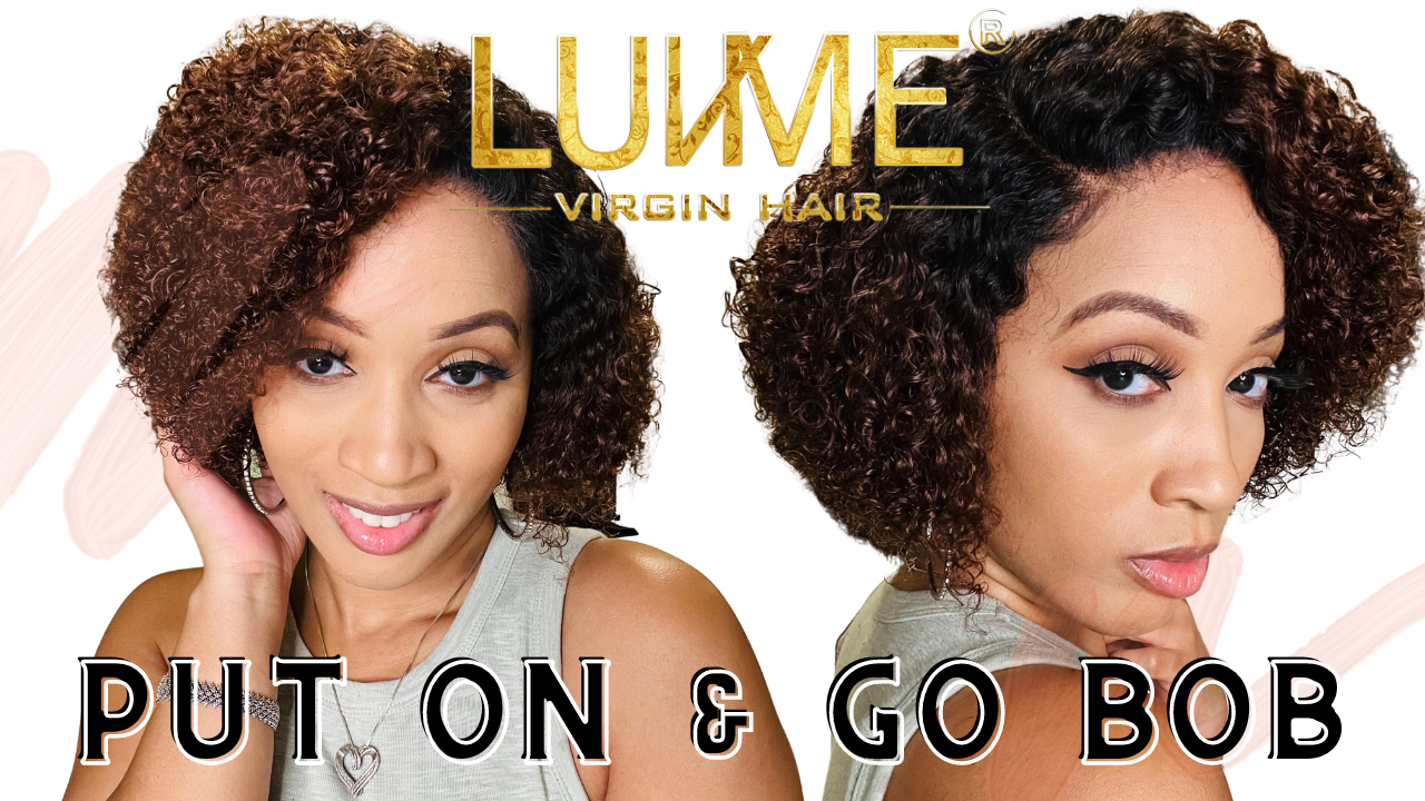 Ombre Brown Fluffy Kinky Curl Glueless Minimalist HD Lace Wig