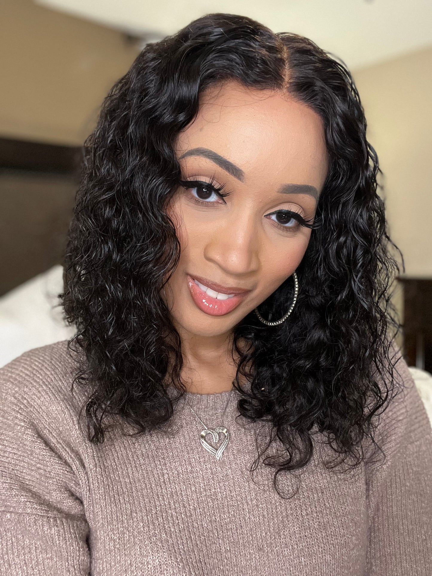 Parting Max Glueless Water Wave Versatile 7x6 Closure HD Lace Short Wig